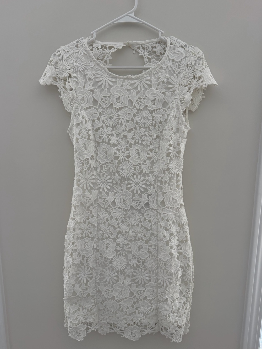 Lulus - Romance Language White Backless Lace Dress - Women’s Small - Picture 4 of 7